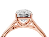 Rose gold Radiant Cut Solitaire Engagement Ring with Tapered Band and Four-Prong Setting_7