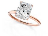 Rose gold Radiant Cut Solitaire Engagement Ring with Thin Band and Four-Prong Setting_4