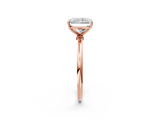 Rose gold Radiant Cut Solitaire Engagement Ring with Thin Band and Four-Prong Setting_5