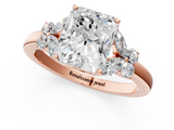 Rose gold Radiant Cut Solitaire Floral Diamond Ring with Four-Prong Setting_51