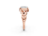 Rose gold Radiant Cut Solitaire Intertwined Band Prong Setting Ring_16