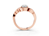 Rose gold Radiant Cut Solitaire Intertwined Band Prong Setting Ring_17