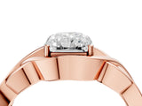 Rose gold Radiant Cut Solitaire Intertwined Band Prong Setting Ring_18