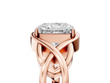 Rose gold Radiant Cut Solitaire Intertwined Band Prong Setting Ring_19