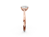 Rose gold Radiant Cut Solitaire Ring with Cathedral Band and Four-Prong Setting_118