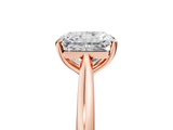 Rose gold Radiant Cut Solitaire Ring with Cathedral Band and Four-Prong Setting_121