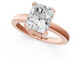 Rose gold Radiant Cut Solitaire Ring with Four-Prong Setting and Classic Band_48