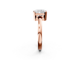 Rose gold Radiant Cut Solitaire Ring with Four-Prong Setting and Classic Band_49