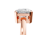 Rose gold Radiant Cut Solitaire Ring with Four-Prong Setting and Classic Band_52