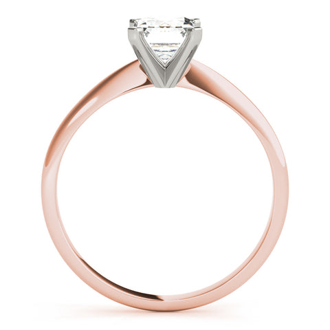 Rose gold Radiant Cut Solitaire Ring with Four-Prong Setting on a Classic Band 1