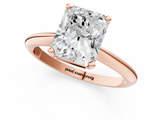 Rose gold Radiant Cut Solitaire Ring with Four-Prong Setting on a Classic Band_58