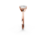 Rose gold Radiant Cut Solitaire Ring with Four-Prong Setting on a Classic Band_59