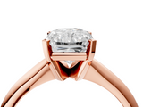 Rose gold Radiant Cut Solitaire Ring with Four-Prong Setting on a Classic Band_61