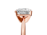 Rose gold Radiant Cut Solitaire Ring with Four-Prong Setting on a Classic Band_62