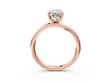Rose gold Radiant Cut Solitaire Ring with Thin Band and Four-Prong Setting_39