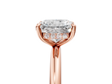Rose gold Radiant Cut Solitaire Ring with Thin Band and Four-Prong Setting_41