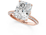 Rose gold Radiant Cut Solitaire Split Shank Pave Diamond Engagement Ring with Four-Prong Setting_10