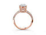 Rose gold Radiant Cut Solitaire Split Shank Pave Diamond Engagement Ring with Four-Prong Setting_12