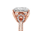 Rose gold Radiant Cut Solitaire Split Shank Pave Diamond Engagement Ring with Four-Prong Setting_14