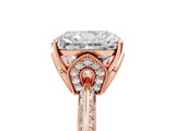 Rose gold Radiant Cut Solitaire Split Shank Pave Diamond Engagement Ring with Four-Prong Setting_38