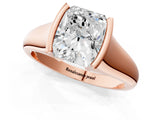 Rose gold Radiant Cut Solitaire Tension Set Diamond Ring with Split Shank Band_16
