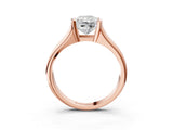 Rose gold Radiant Cut Solitaire Tension Set Diamond Ring with Split Shank Band_18