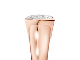 Rose gold Radiant Cut Solitaire Tension Set Diamond Ring with Split Shank Band_20