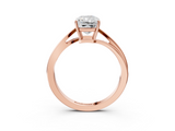 Rose gold Radiant Cut Solitaire Twist Band Ring with Four-Prong Setting_88