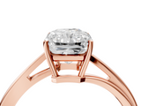 Rose gold Radiant Cut Solitaire Twist Band Ring with Four-Prong Setting_89
