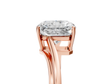 Rose gold Radiant Cut Solitaire Twist Band Ring with Four-Prong Setting_90