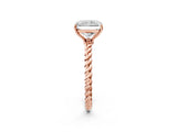 Rose gold Radiant Cut Solitaire Twisted Band 4-Prong Ring_17