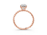 Rose gold Radiant Cut Solitaire Twisted Band 4-Prong Ring_18