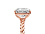 Rose gold Radiant Cut Solitaire Twisted Band 4-Prong Ring_20