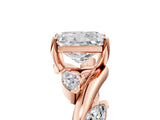 Rose gold Radiant Cut Solitaire Twisted Band Marquise Accent Prong Setting Ring_20