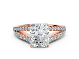 Rose gold Radiant Cut Split Shank Pave Diamond Engagement Ring with Four-Prong Setting_28