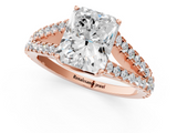 Rose gold Radiant Cut Split Shank Pave Diamond Engagement Ring with Four-Prong Setting_29