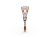 Rose gold Radiant Cut Split Shank Pave Diamond Engagement Ring with Four-Prong Setting_30