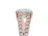 Rose gold Radiant Cut Split Shank Pave Diamond Engagement Ring with Four-Prong Setting_33