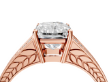 Rose gold Radiant Cut Split Shank Pave Diamond Ring with Four-Prong Setting_50