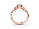 Rose gold Radiant Cut Three-Stone Channel Set Ring with Bar Prongs_64