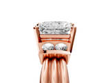 Rose gold Radiant Cut Three-Stone Channel Set Ring with Bar Prongs_66