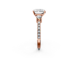 Rose gold Radiant Cut Three-Stone Diamond Pavé Band with Prong Setting_25