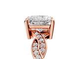 Rose gold Radiant Cut Twisted Pavé Band Solitaire Ring with Four-Prong Setting_118