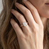 Rose gold Radiant Cut Twisted Pavé Band Solitaire Ring with Four-Prong Setting_14