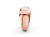 Rose gold Radiant Diamond Bezel Set Mens Ring_2