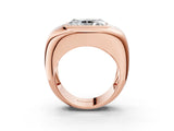Rose gold Radiant Diamond Bezel Set Mens Ring_3