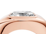 Rose gold Radiant Diamond Bezel Set Mens Ring_4