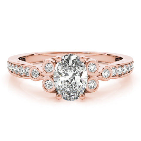 Rose gold Radiant Diamond Bezel and Prong Setting with Pave Band 2