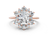 Rose gold Radiant Diamond Cluster Halo Ring with Solitaire Band and Four-Prong Setting_20