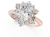 Rose gold Radiant Diamond Cluster Halo Ring with Solitaire Band and Four-Prong Setting_21